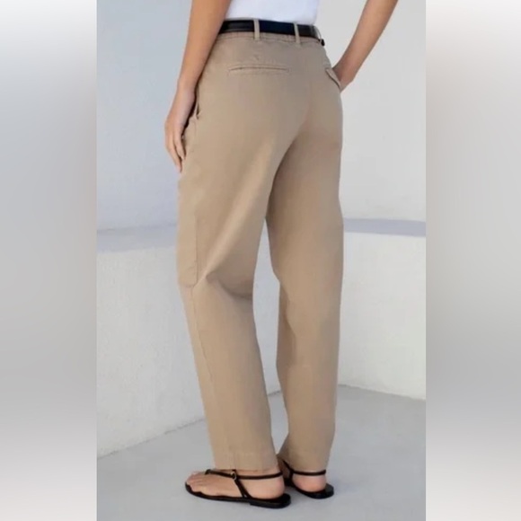 AYR The Metropolitan Pleated Twill Trouser Pants Khaki Tan Casual Women’s 12 - Picture 2 of 10